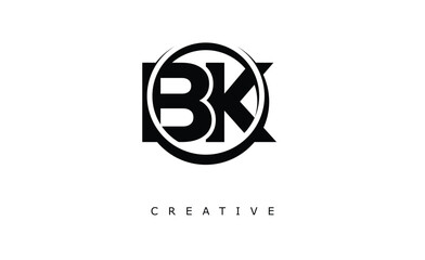 BK Letter Logo - Circular Monogram Emblem with Bold Minimal Design for Modern Branding
