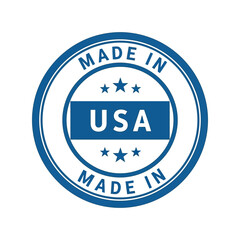 Official made in usa emblem circle seal stamp government approved product quality guarantee vector