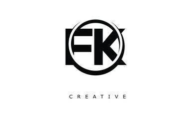 FK Letter Logo - Circular Monogram Emblem with Bold Minimal Design for Modern Branding