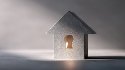 Home loan and mortgage security simple house volume made of stacked matte blocks with a precise