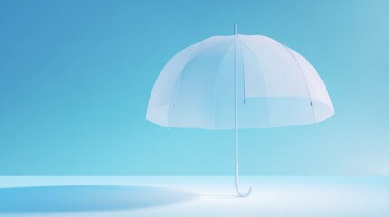 medical insurance coverage interlocking circle shapes with a protective umbrella silhouette hovering above thin