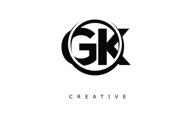 GK Letter Logo - Circular Monogram Emblem with Bold Minimal Design for Modern Branding