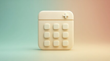 Preventive health checkup minimal calendar grid as rounded squares one cell embossed
