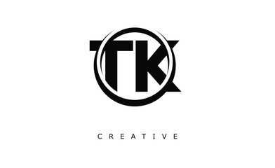 TK Letter Logo - Circular Monogram Emblem with Bold Minimal Design for Modern Branding