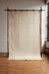 Elegant beige fabric backdrop for interior decor home improvement wall covering versatile textile for creative projects stylish wall background rustic vintage aesthetic