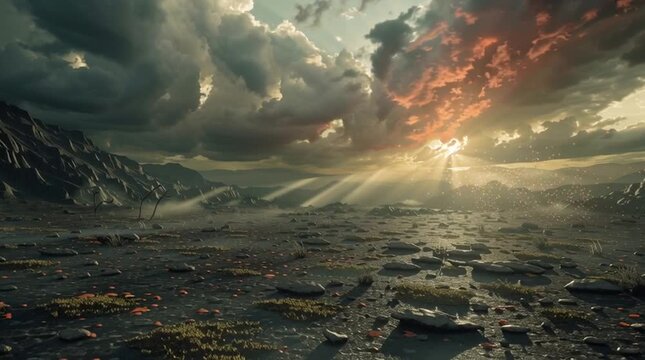 Apocalyptic Battlefield with Massive Destruction and Smoke