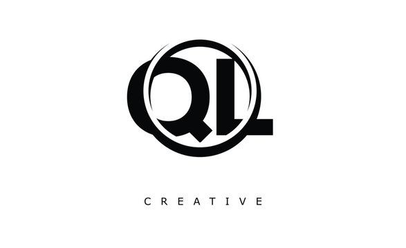 QL Letter Logo - Circular Monogram Emblem with Bold Minimal Design for Modern Branding