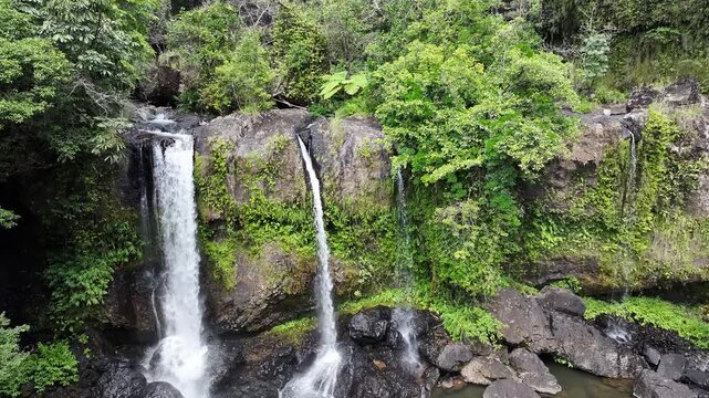 Aerial footage of Tchupala Falls Queensland Australia
