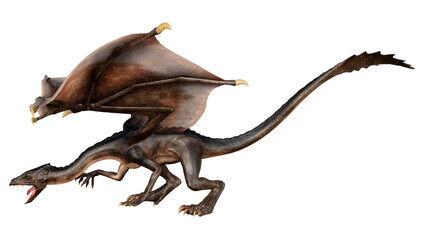 Obraz premium 3D Rendering Fairy Tale Dragon on White