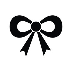 Elegant black bow silhouette perfect for gifts decorations celebrations and design elements vector