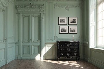 Elegant Green Room with Antique Furniture