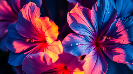 A beautiful blend of red and yellow flowers against a colorful background