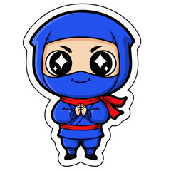 Cute Chibi Ninja Character Sticker
