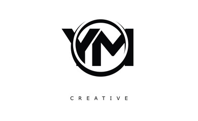 YM Letter Logo - Circular Monogram Emblem with Bold Minimal Design for Modern Branding