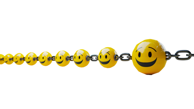 Colorful Portrait Constructed from Emoji Icons on white background