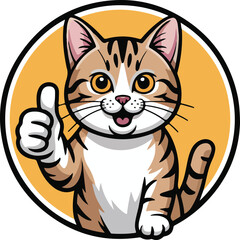 Fototapeta premium A cat giving a thumbs up gesture inside a circle shape