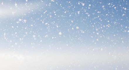 Fototapeta premium Beautiful winter background with gently falling snow and bokeh lights. A serene and magical holiday or Christmas scene.