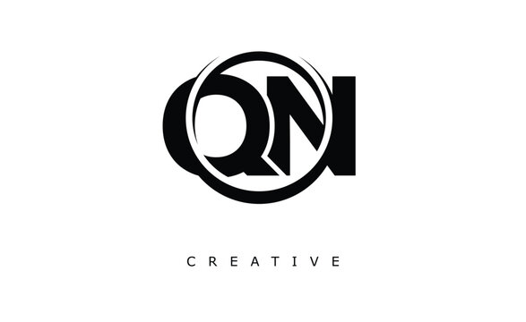QN Letter Logo - Circular Monogram Emblem with Bold Minimal Design for Modern Branding