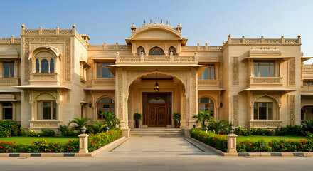 Obraz premium Exclusive luxury property exterior with elegant design