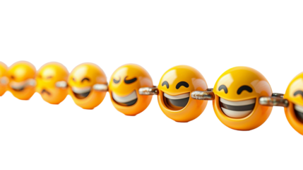 Colorful Emoji Arrangement with Personal Meaning on white background