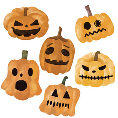 halloween pumpkins set