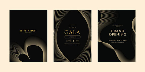 Modern Gala  Grand Opening Invitations  Vector Design
