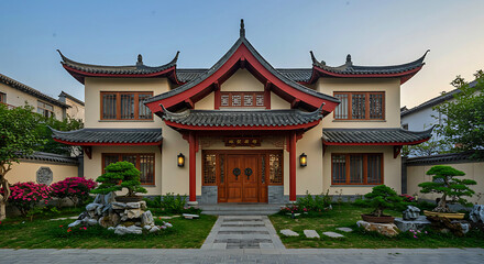 Obraz premium Charming luxury property exterior with elegant design