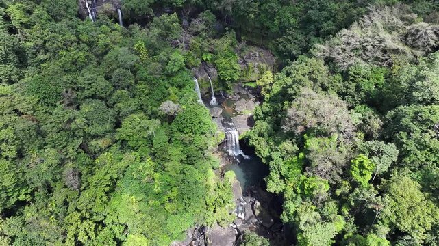 Aerial footage of Tchupala Falls Queensland Australia