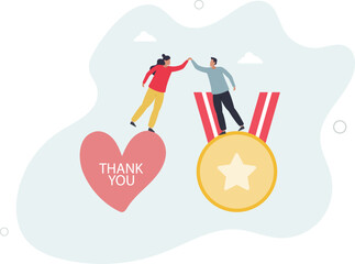 Employee appreciation, giving thank you or recognition award to best employees, gratitude or grateful support, thankful concept.life and employment of people.