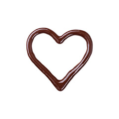 Delicious heart-shaped chocolate sauce for desserts or culinary presentations
