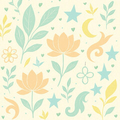 seamless floral pattern,wall art,Thai design