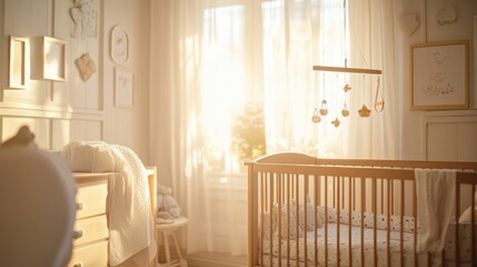 Sunlit Nursery Babys Cozy Crib.