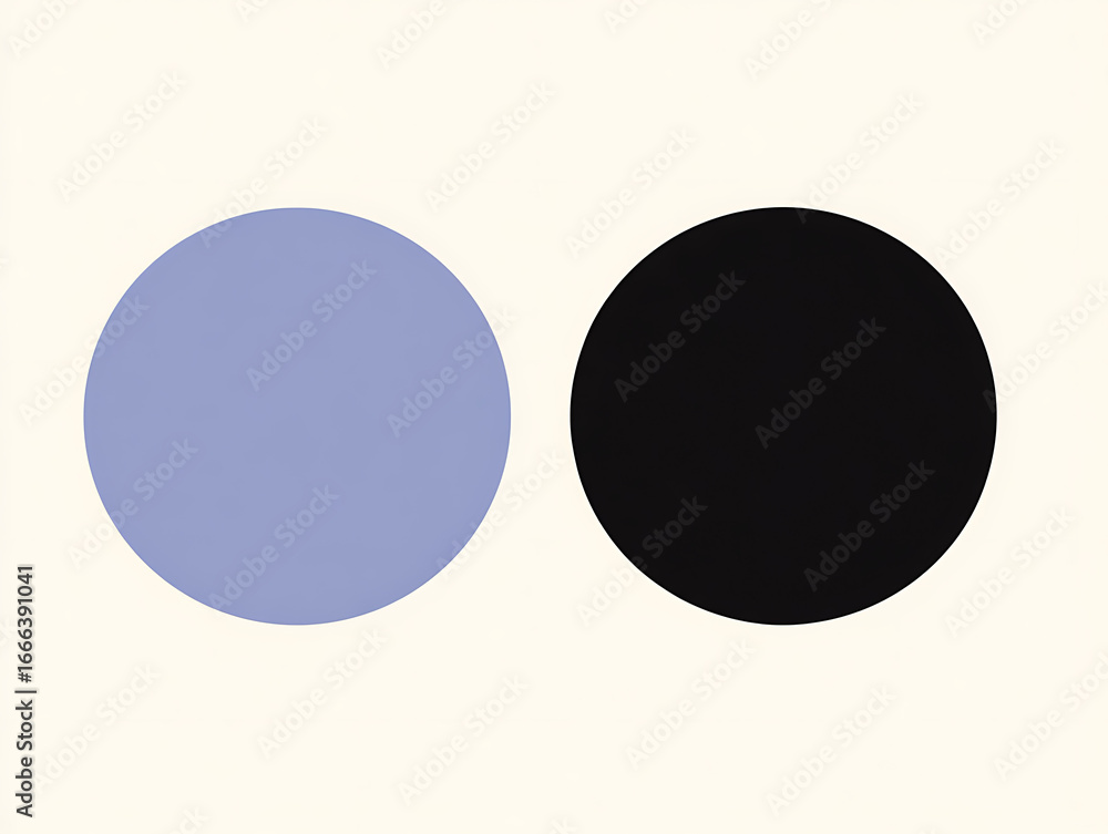 Fototapete abstract vector illustration with light blue and white background showing overlapping circles in dif