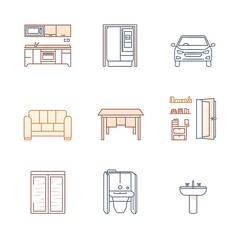  Minimalist Home Amenities Vector Icons