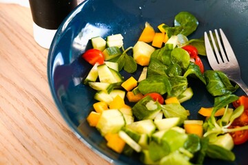 A Fresh Salad Served in a Bowl Featuring Vibrant and Tasty Ingredients