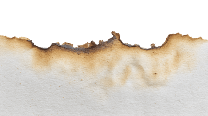 Burnt paper edge isolated on a white background, ideal for creative projects and stock photography

