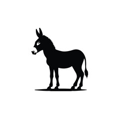 Fototapeta premium Donkey Silhouette: A striking silhouette of a donkey, capturing its unique profile and features, evokes a sense of rural charm and the spirit of the countryside.
