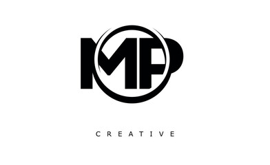 MP Letter Logo - Circular Monogram Emblem with Bold Minimal Design for Modern Branding