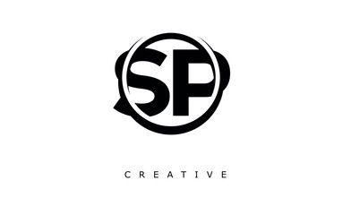 SP Letter Logo - Circular Monogram Emblem with Bold Minimal Design for Modern Branding