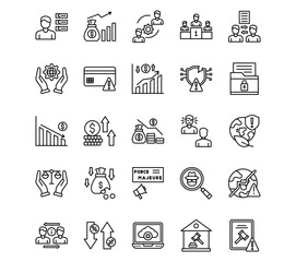 Business Risks Line Vector Icons