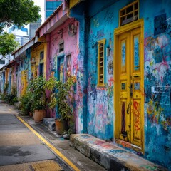 Naklejka premium Colorful 5th Avenue Mural in Playa Del Carmen,