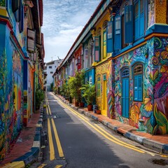 Fototapeta premium Colorful 5th Avenue Mural in Playa Del Carmen,