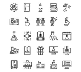 Virtual Lab Line Vector Icons