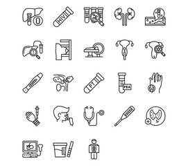 Medical Tests Line Vector Icons