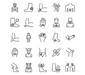 Body Ache Line Vector Icons