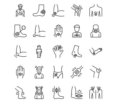 Body Ache Line Vector Icons