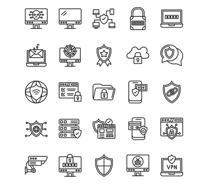 Information Security Line Vector Icons