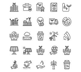 Eco Development Line Vector Icons