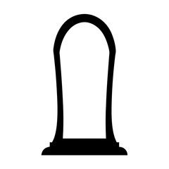 A Silhouette of a Tombstone Memorial Stone Graveyard Marker with Arch