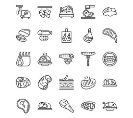 Butcher Line Vector Icons